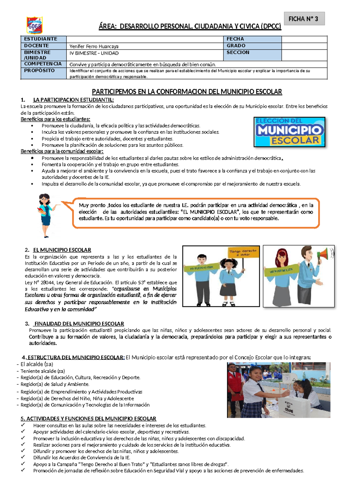 Ficha 3 IV BIM 3 DPCC Participaci n En El Municipio Escolar Studocu Ficha 3 IV BIM 3 DPCC Participaci n En El Municipio Escolar Studocu