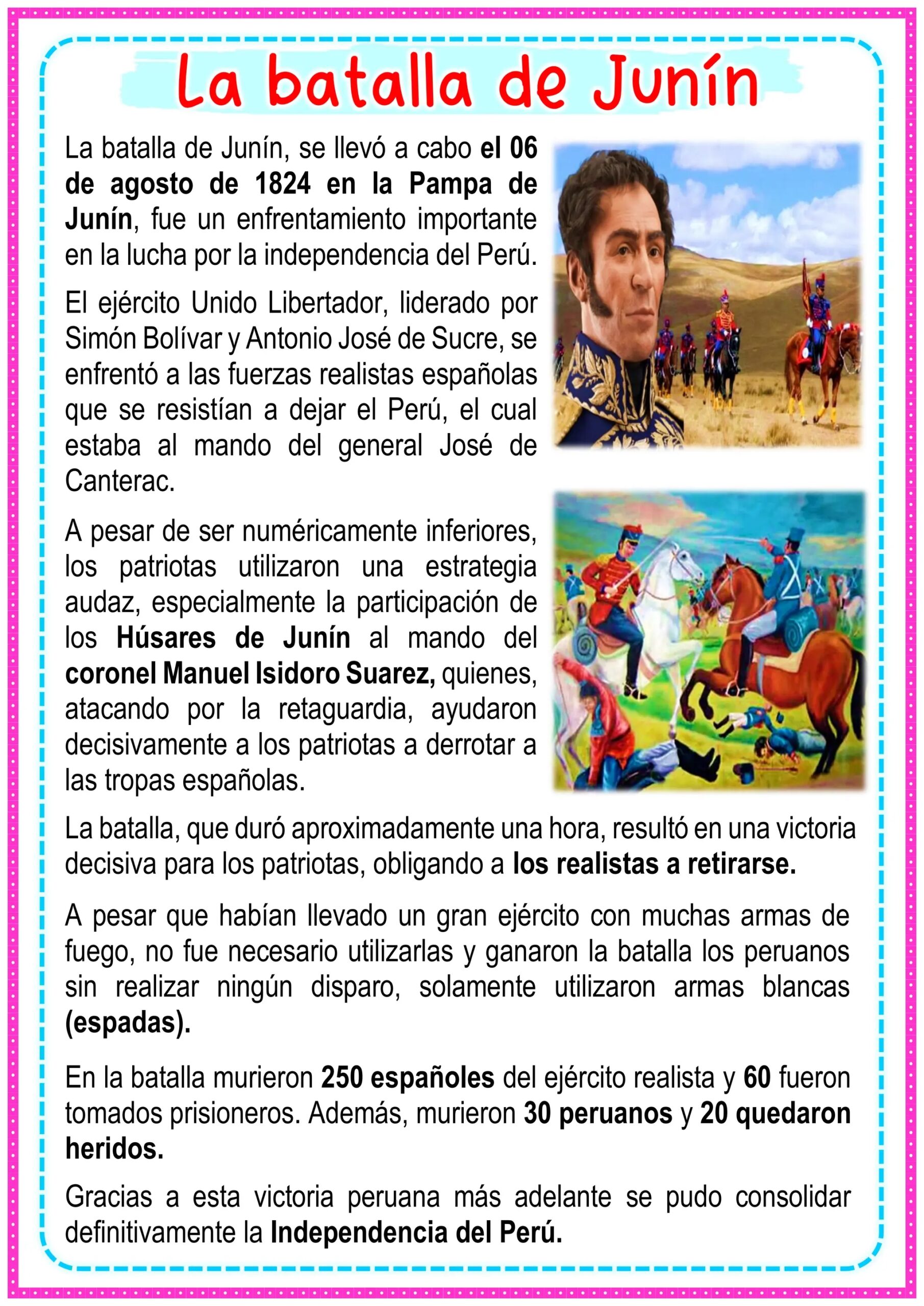 FICHA LEEMOS JUNTOS LA BATALLA DE JUNIN MAESTRA JANET pdf