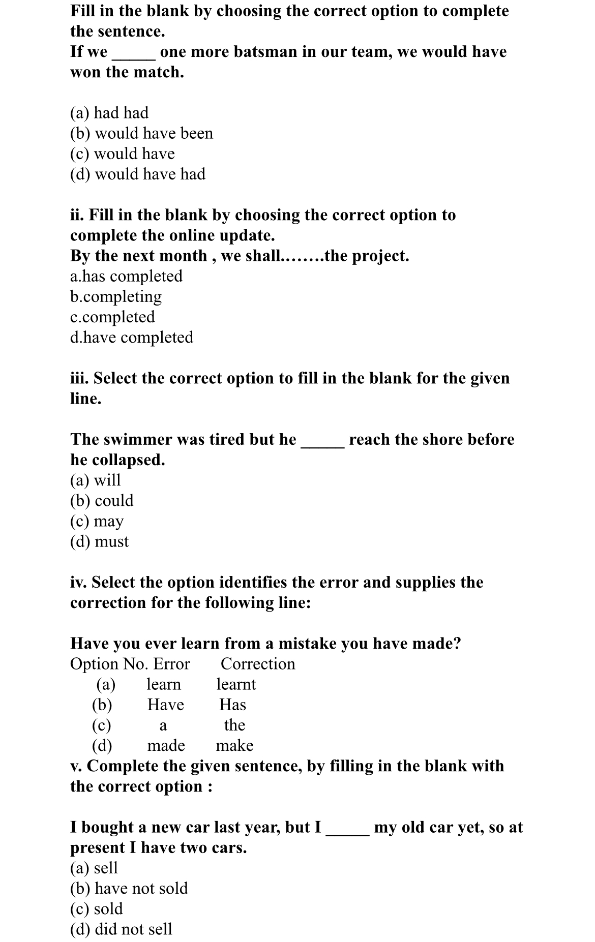Fill In The Blank By Choosing The Correct Option To Complete The Sentence Fill In The Blank By Choosing The Correct Option To Complete The Sentence