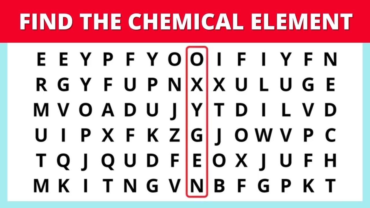 Find Elements Name Words Game Word Search Game 20 Chemical Elements Word Search Puzzles YouTube