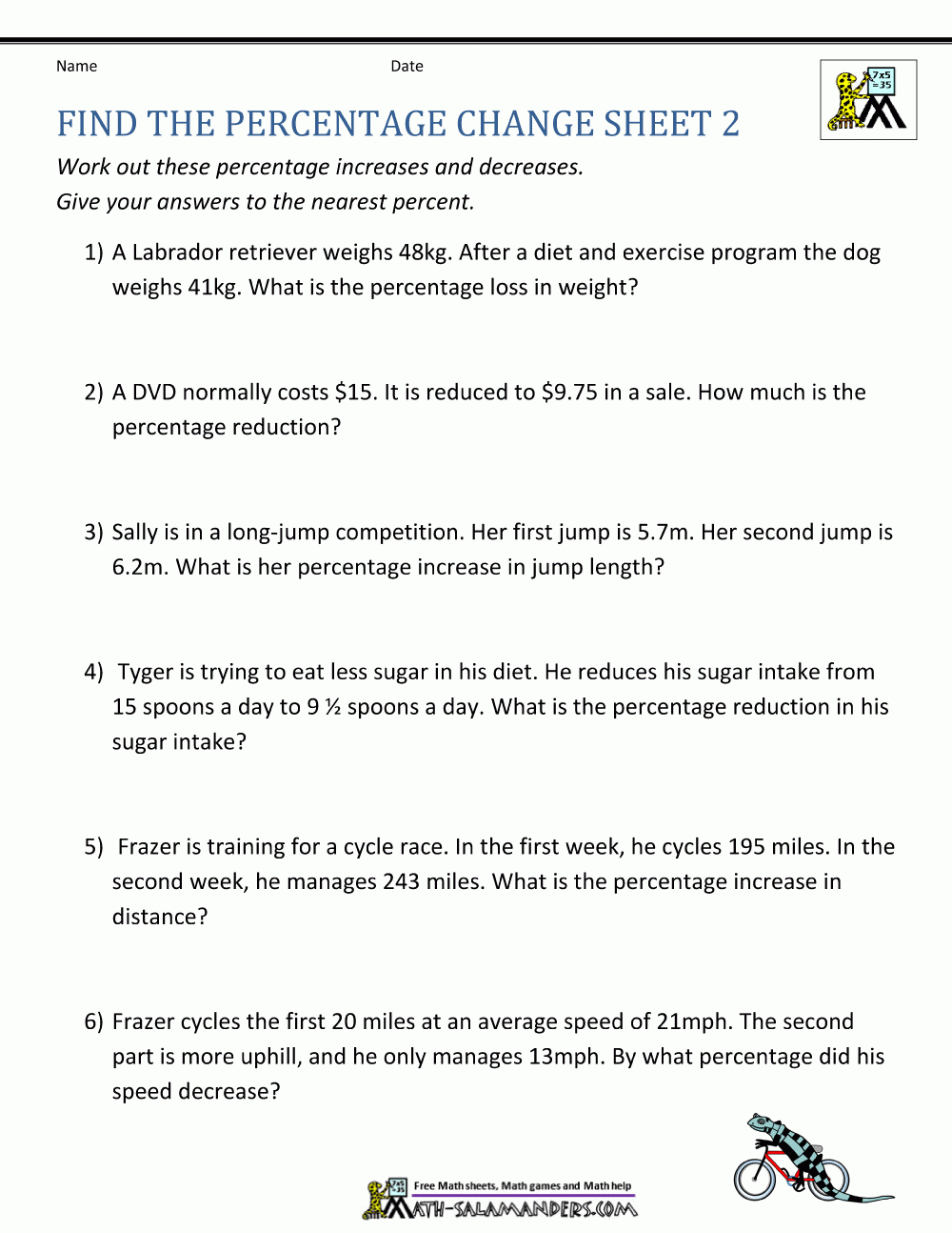 Find the percentage change 2 gif 1 000 1 294 Pixels Word Problem Worksheets Library