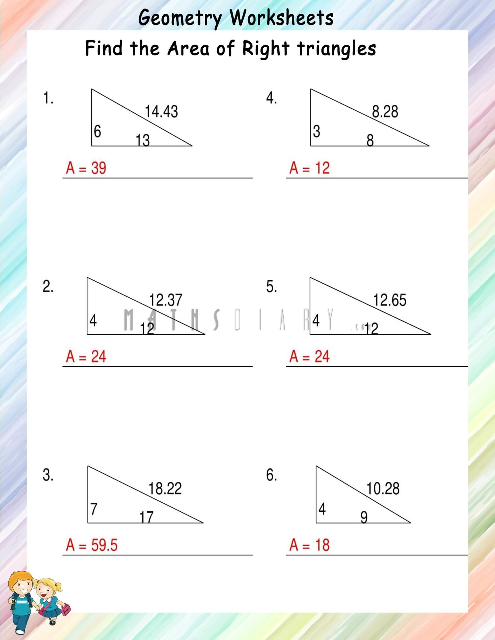 Finding Area Of Right Triangles Worksheets Math Worksheets Worksheets Library Finding Area Of Right Triangles Worksheets Math Worksheets Worksheets Library