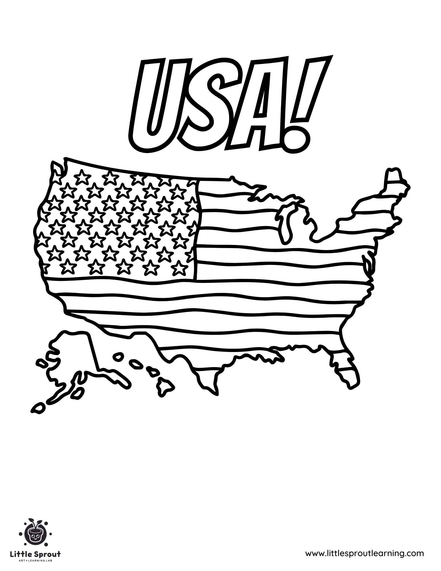 Flag Of The United States Of America Coloring Page