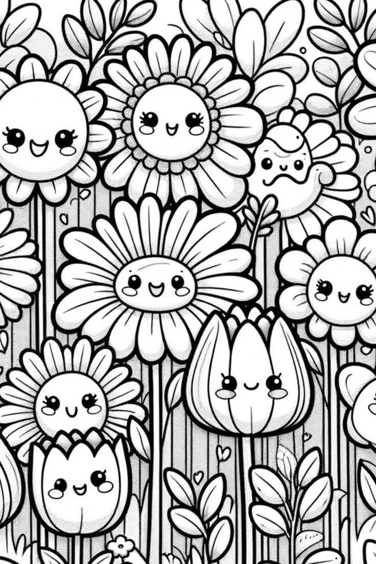 Flower themed Coloring Sheet Flower themed Coloring Sheet