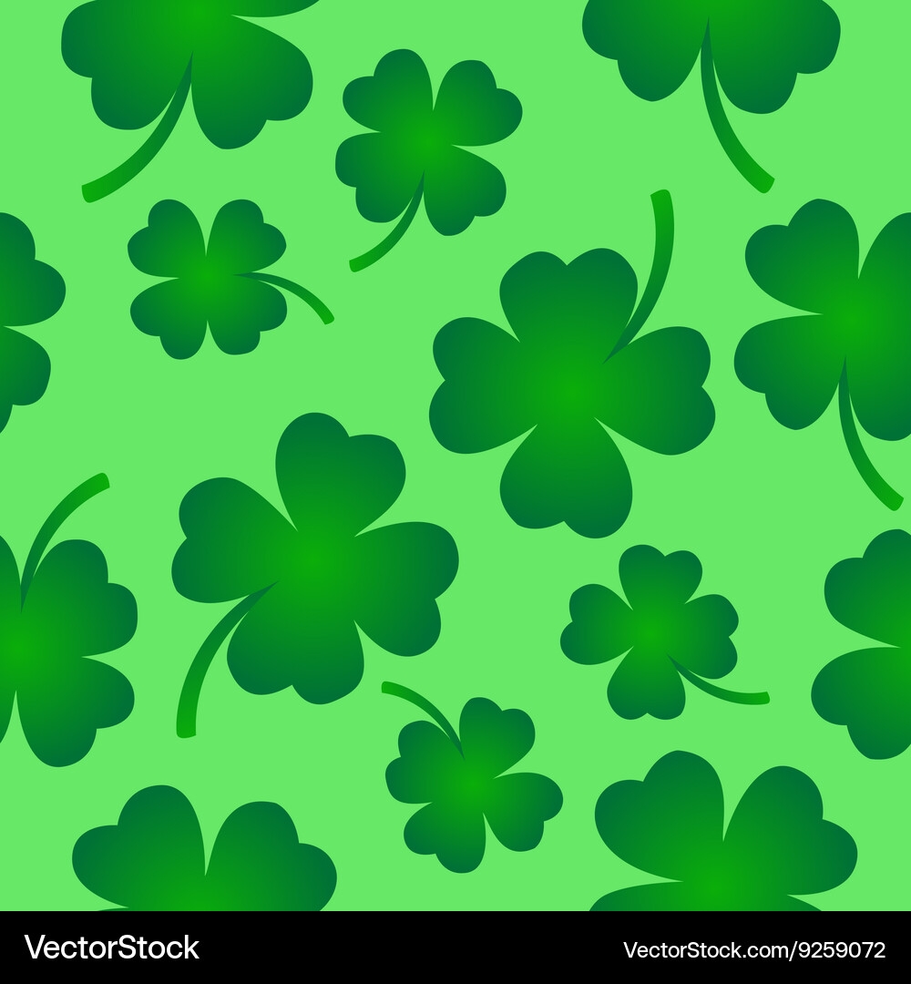 Four Leaf Clover Pattern On Green Royalty Free Vector Image Four Leaf Clover Pattern On Green Royalty Free Vector Image