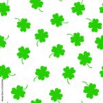 Four Leaf Clover Seamless Pattern Background Clover Sign Symbol Pattern Stock Vector Adobe Stock