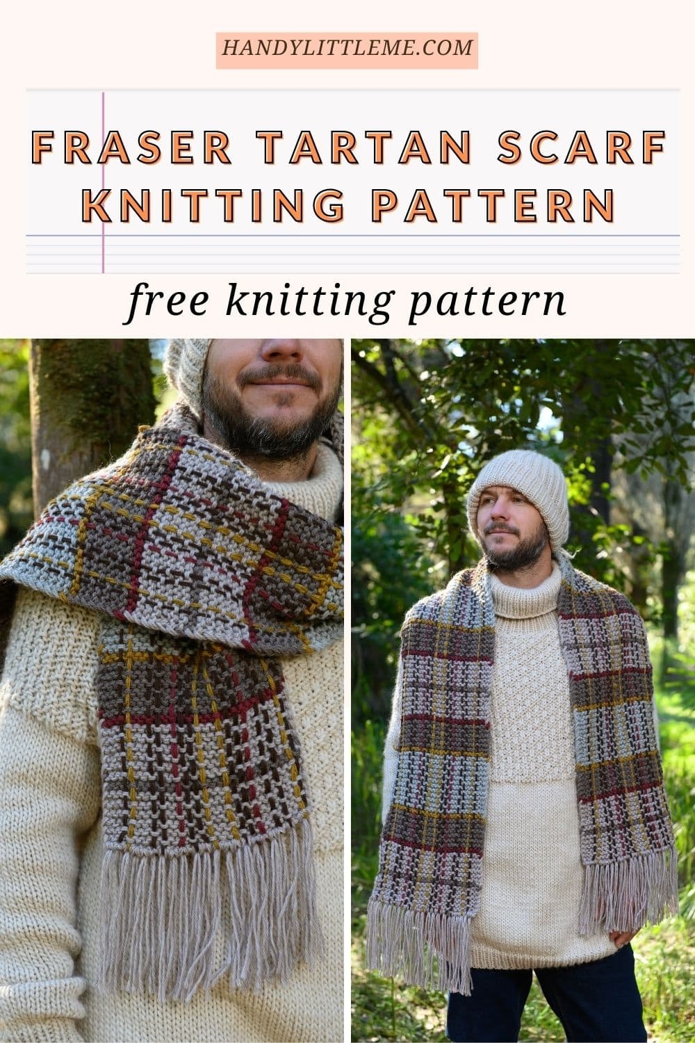 Fraser Tartan Scarf Knitting Pattern Handy Little Me