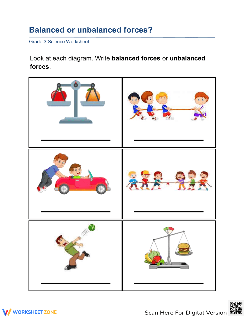 Free Balanced And Unbalanced Forces Worksheet Collection Worksheets Library