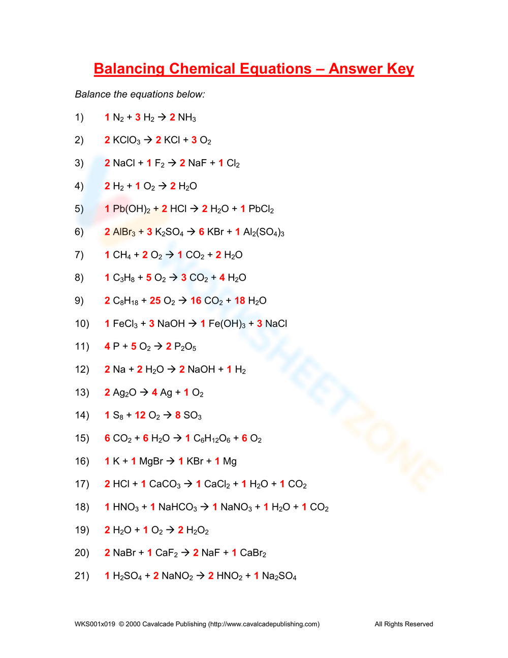 Free Balancing Chemical Equations Worksheet Answer Key Worksheets Library Free Balancing Chemical Equations Worksheet Answer Key Worksheets Library