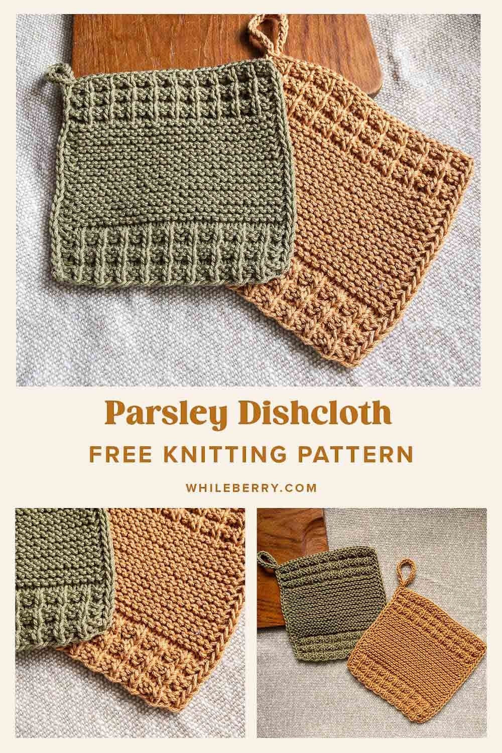 Free Beginner Dishcloth Knitting Pattern Parsley Dishcloth Whileberry Modern Knitting Patterns Classes And Tutorials