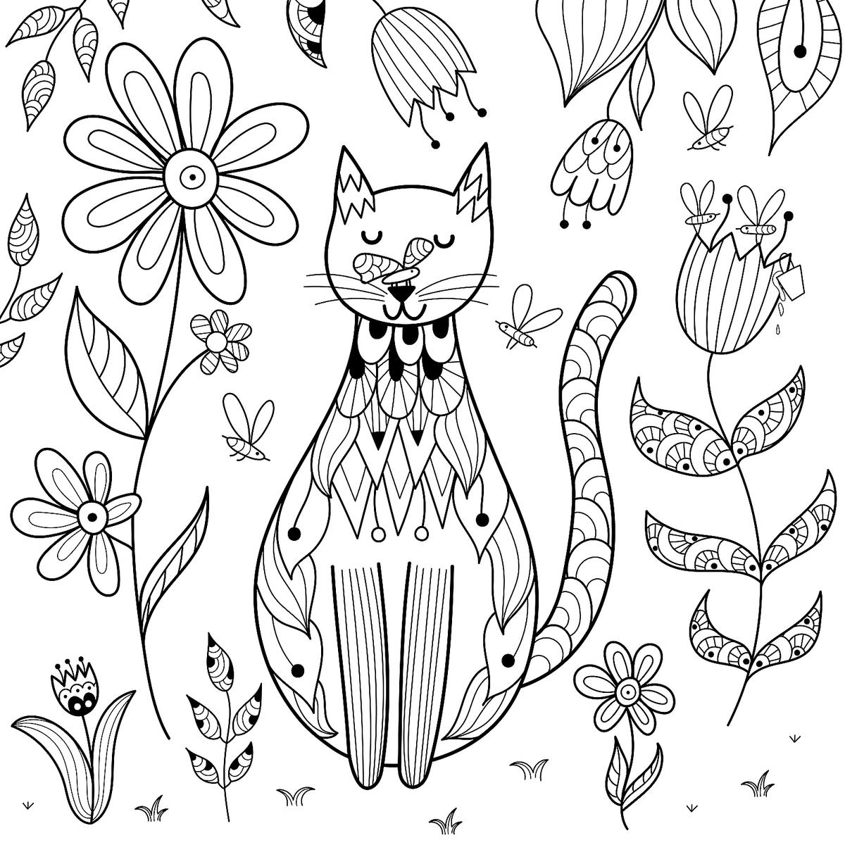 free cat coloring pages printable