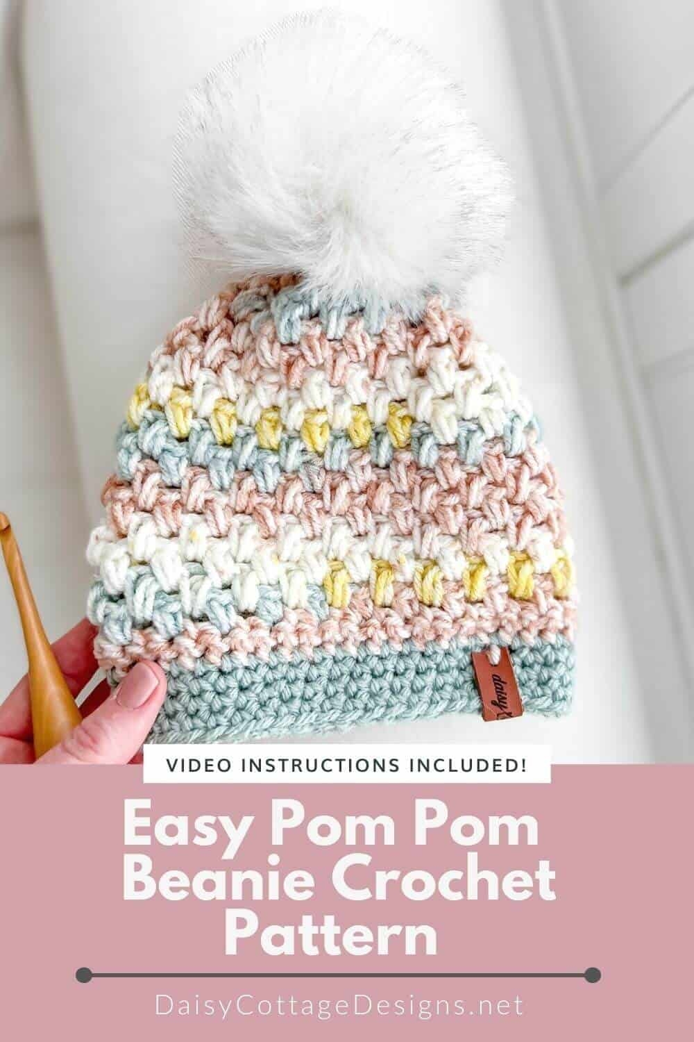 Free Crochet Beanie Pattern 2022 Daisy Cottage Designs