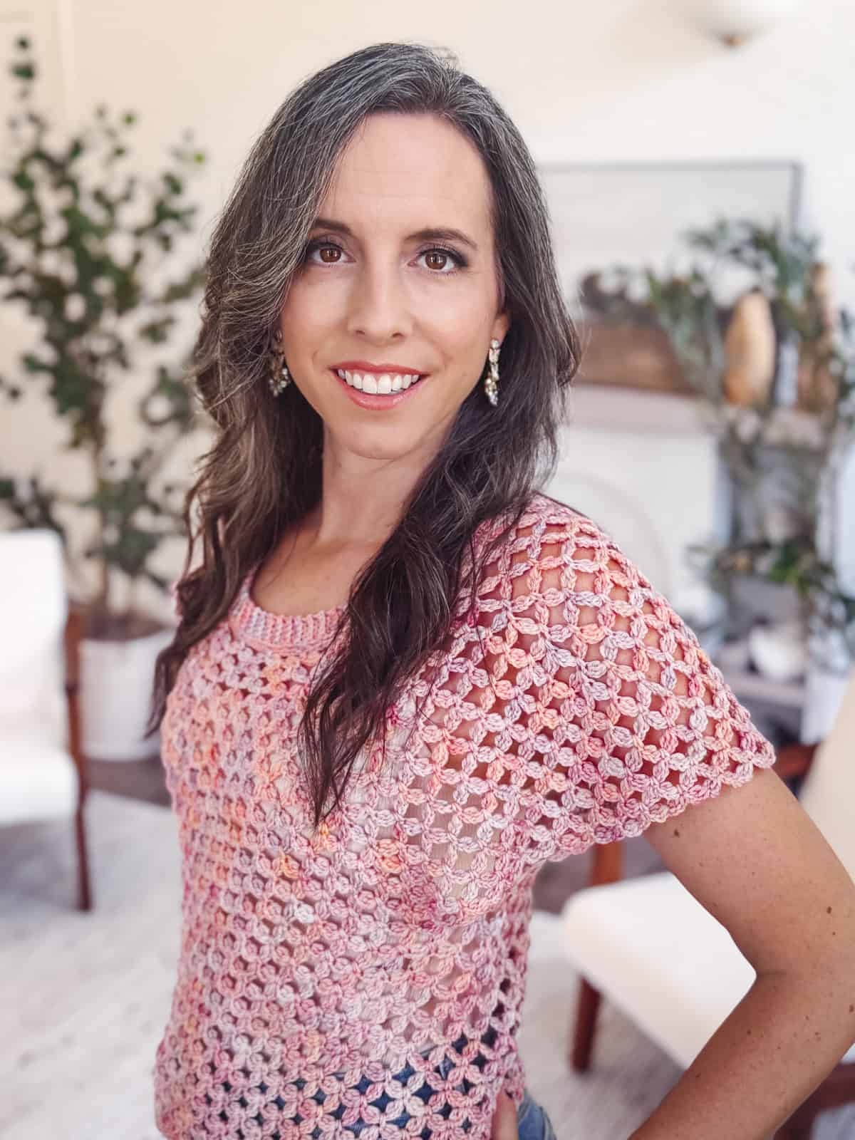 Free Crochet Pattern Circle Leaf Lace Summer Top Briana K Designs