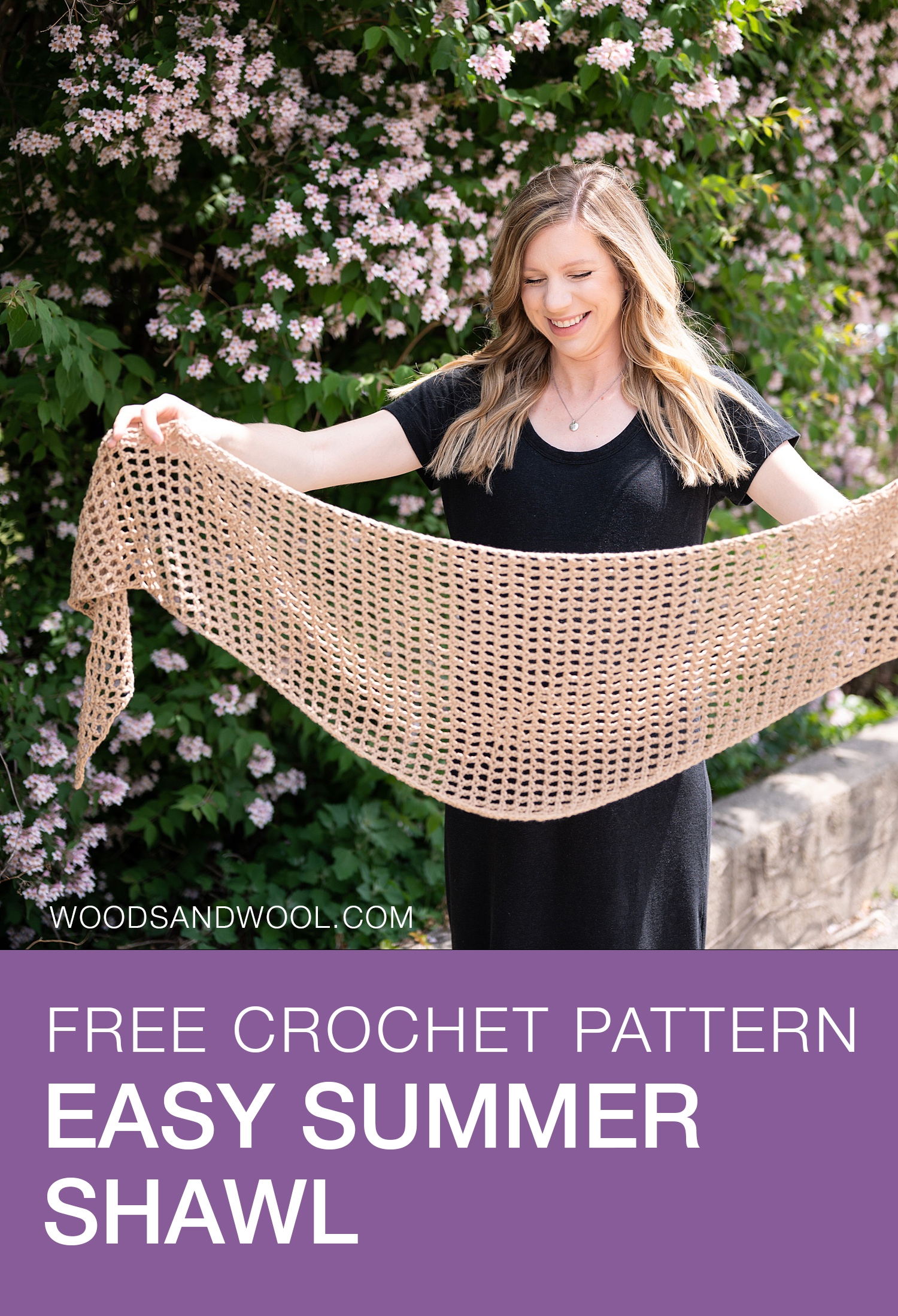 Free Crochet Pattern Easy Summer Shawl Woods And Wool