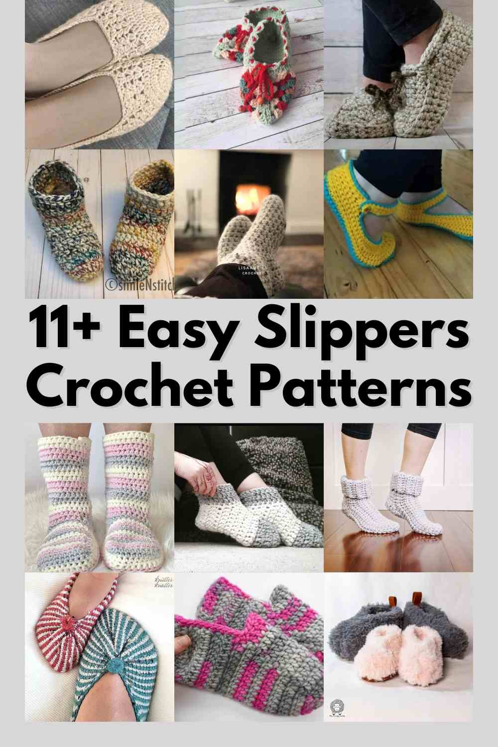 FREE Crochet Patterns For Easy Slippers