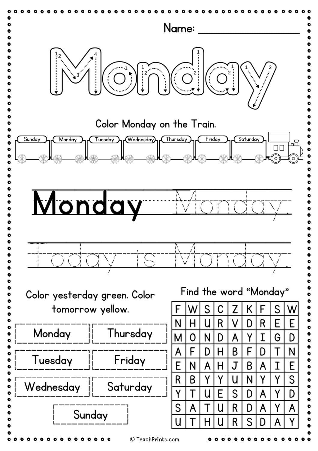 worksheet days of the week worksheet days of the week