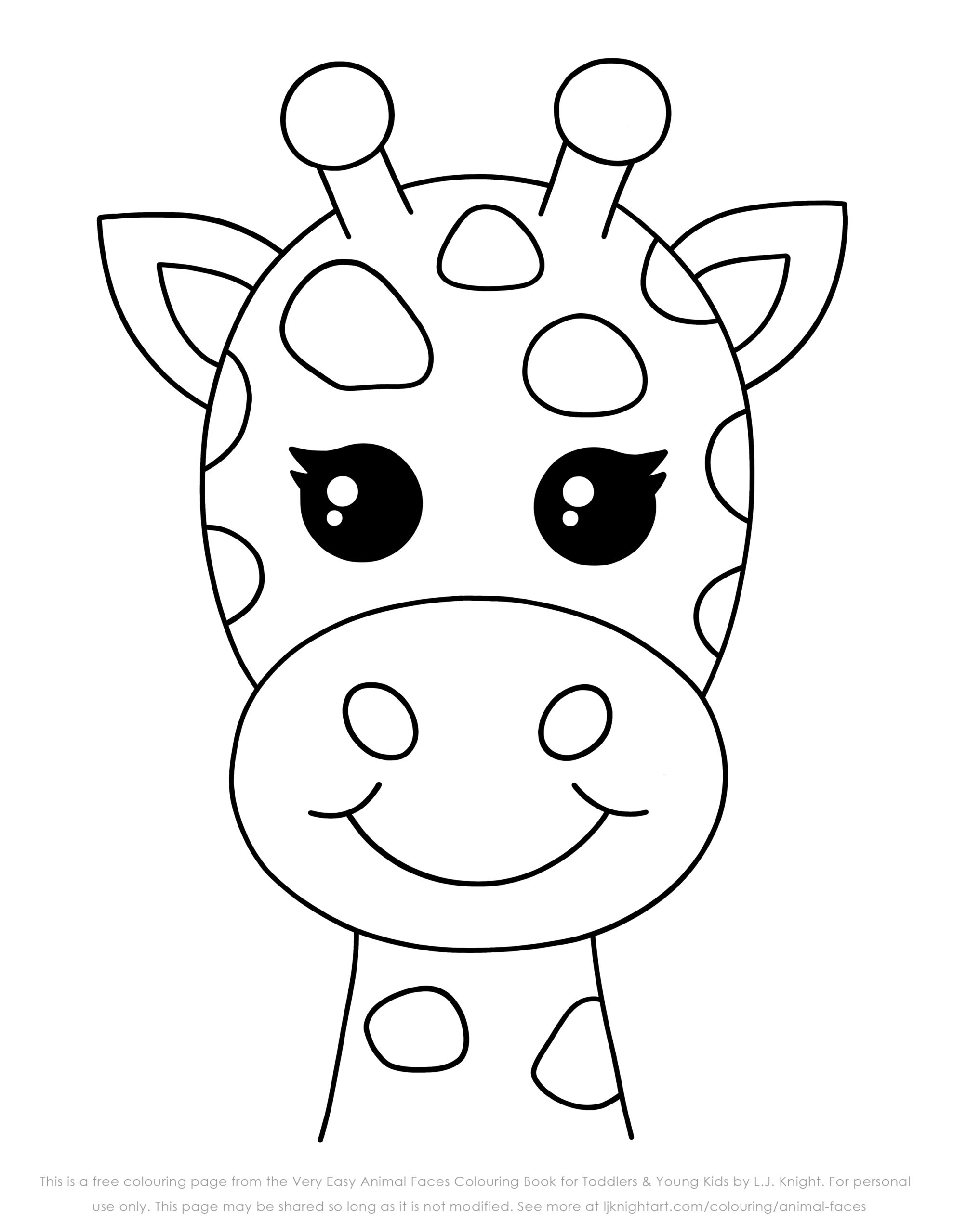 Free Easy Giraffe Colouring Page For Kids L J Knight Art Free Easy Giraffe Colouring Page For Kids L J Knight Art