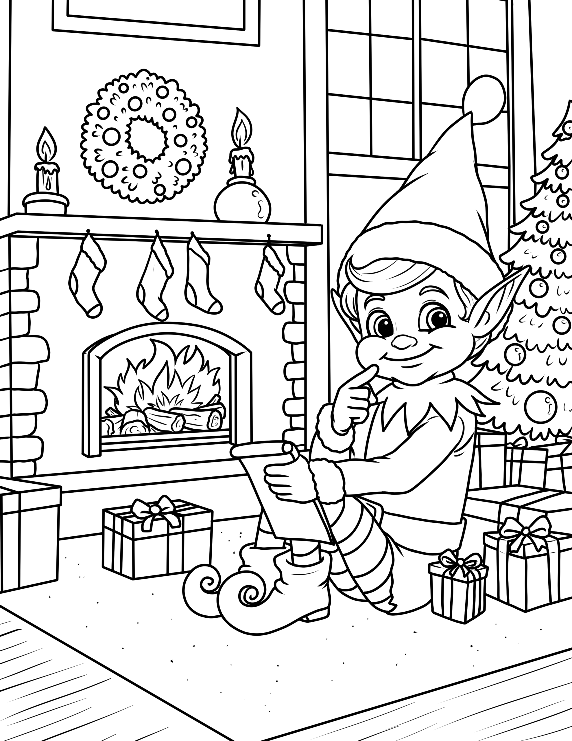 Free Elf Coloring Pages