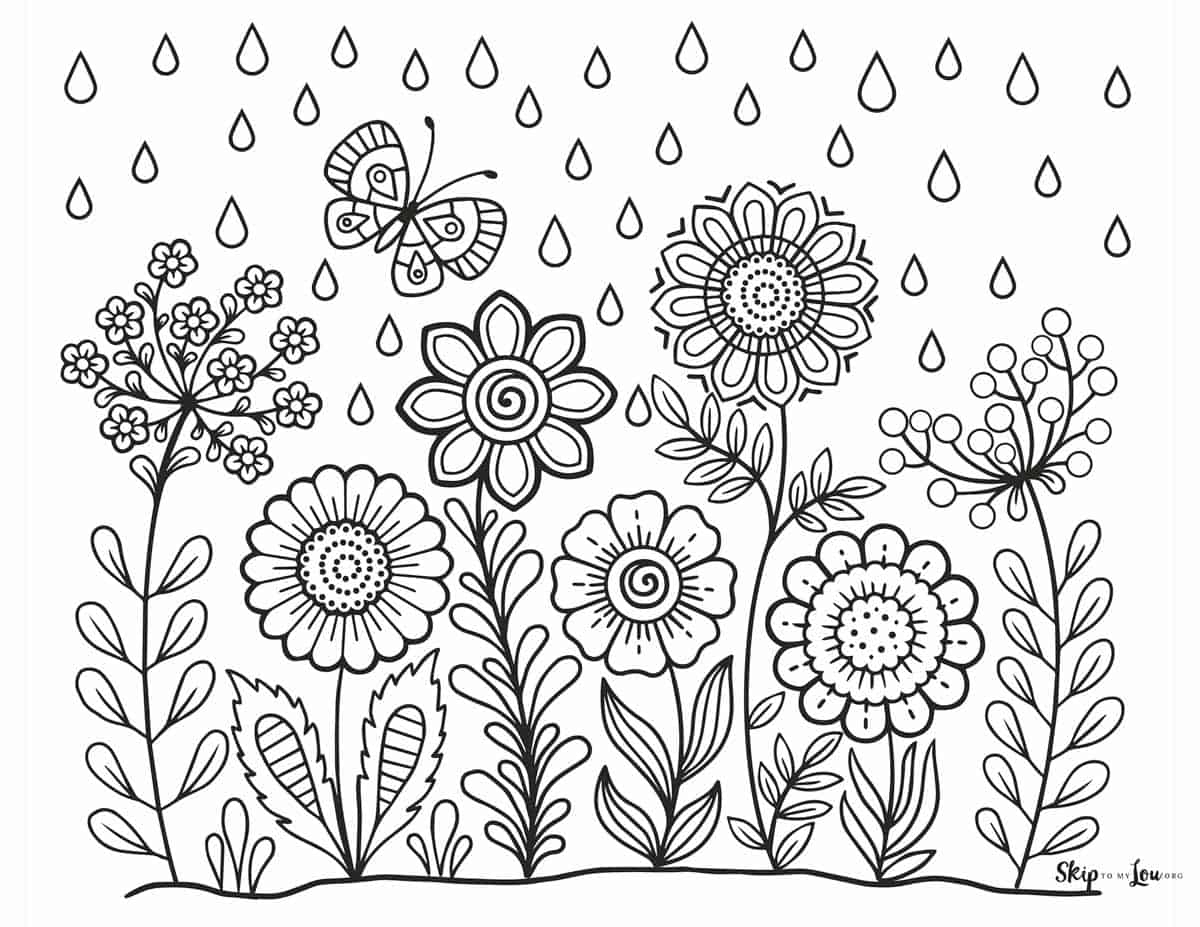 FREE Flower Coloring Pages For Kids And Adults Skip To My Lou Worksheets Library