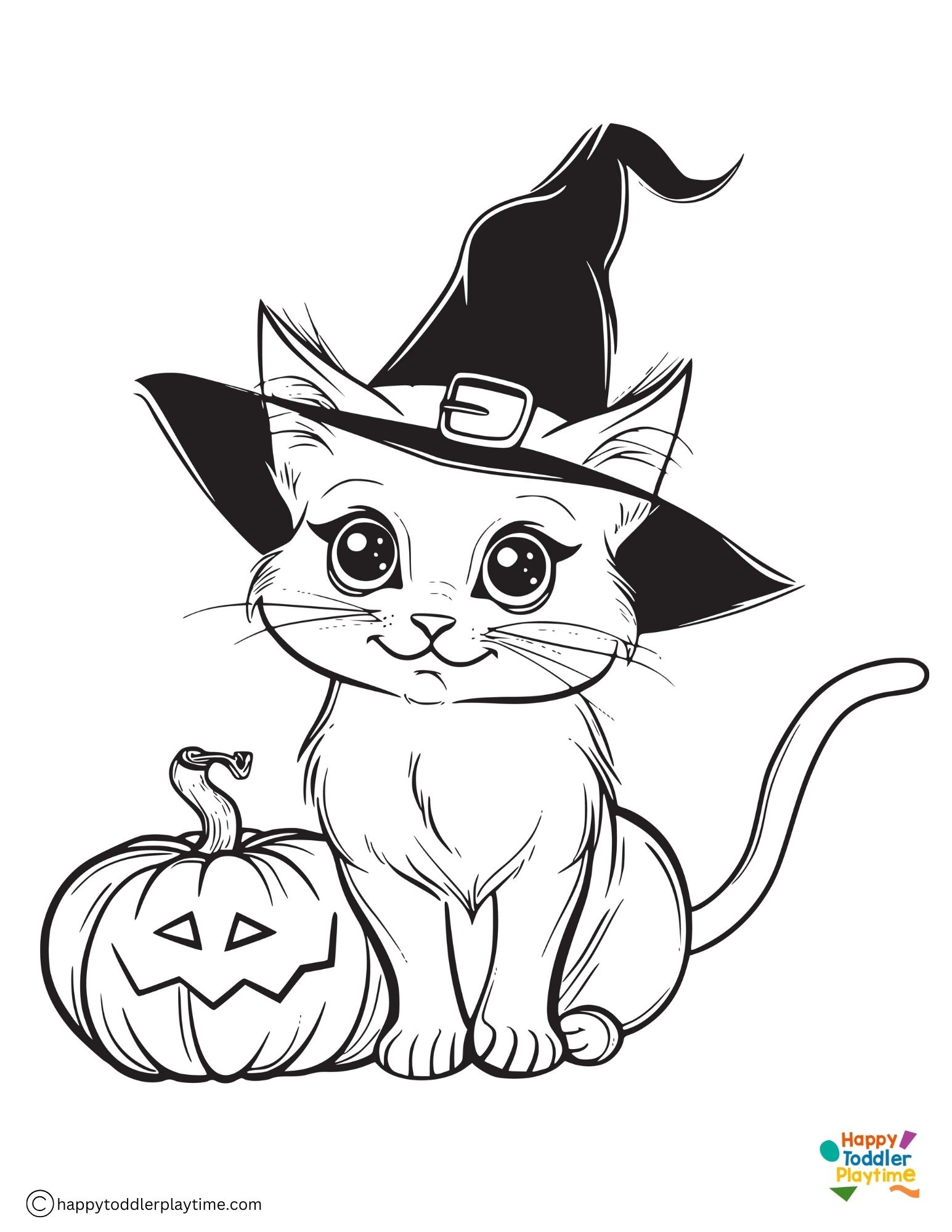 Free Halloween Cat Coloring Pages Happy Toddler Playtime