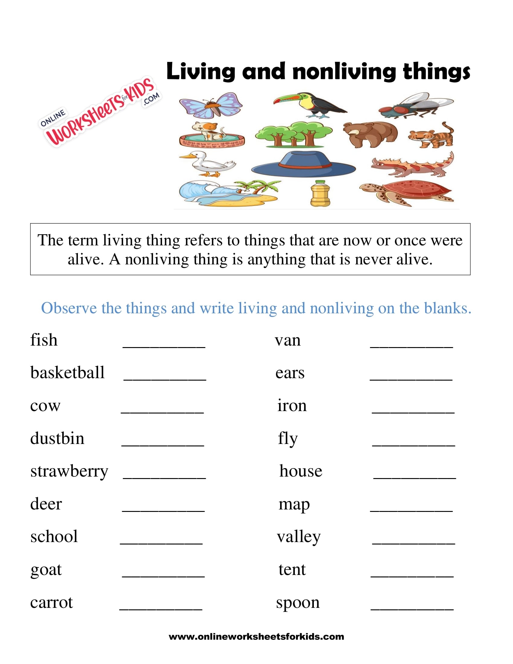 Free Living And Non Living Things Worksheets For Kids Worksheets Library Free Living And Non Living Things Worksheets For Kids Worksheets Library