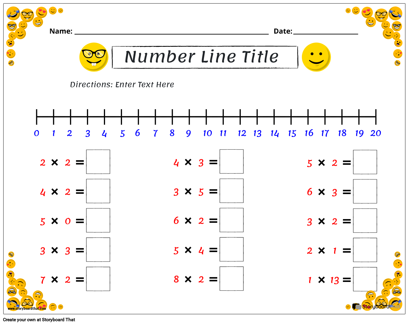 Free Math Number Line Worksheets Storyboard That Free Math Number Line Worksheets Storyboard That