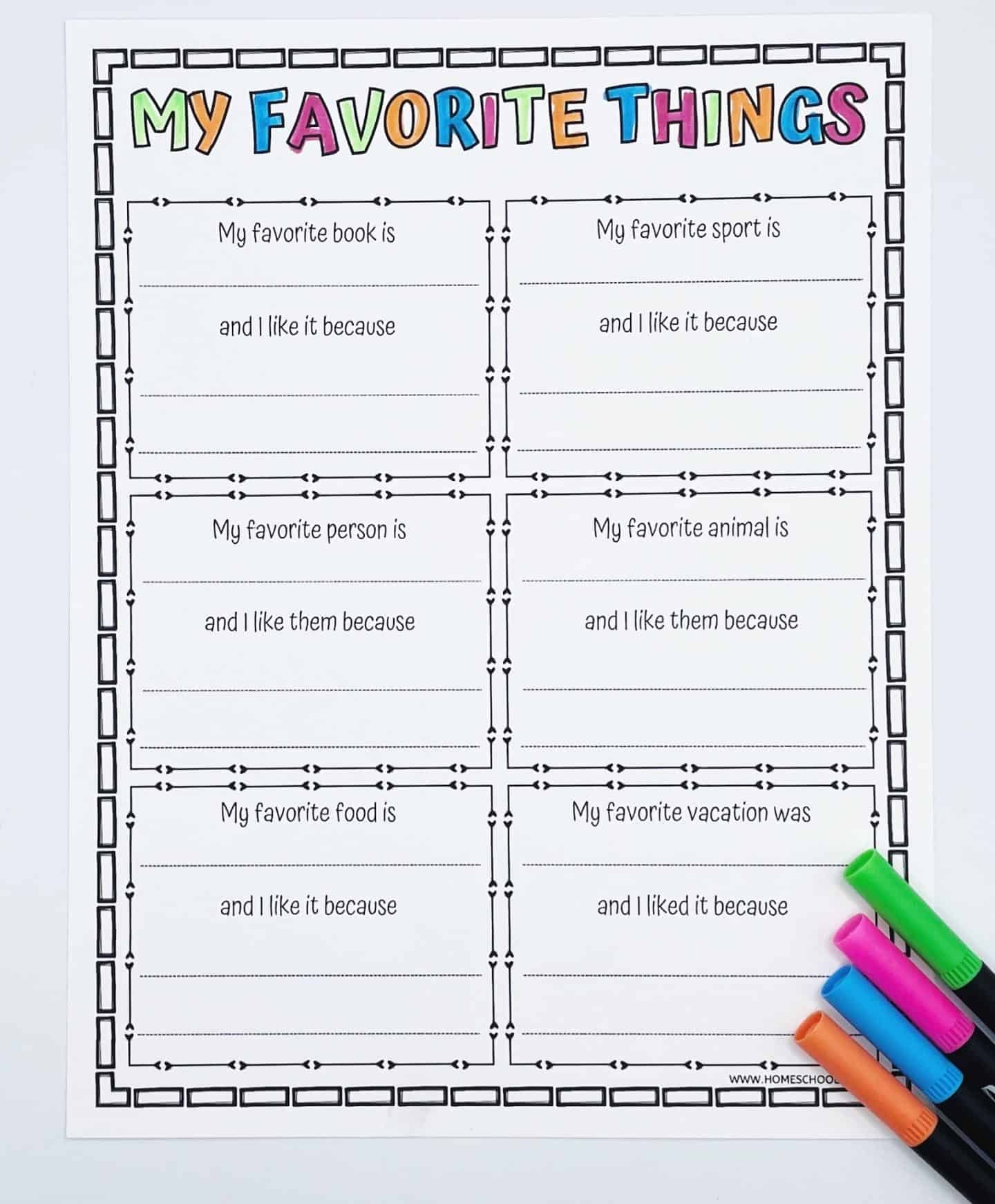 Free My Favorite Things Worksheet Free My Favorite Things Worksheet