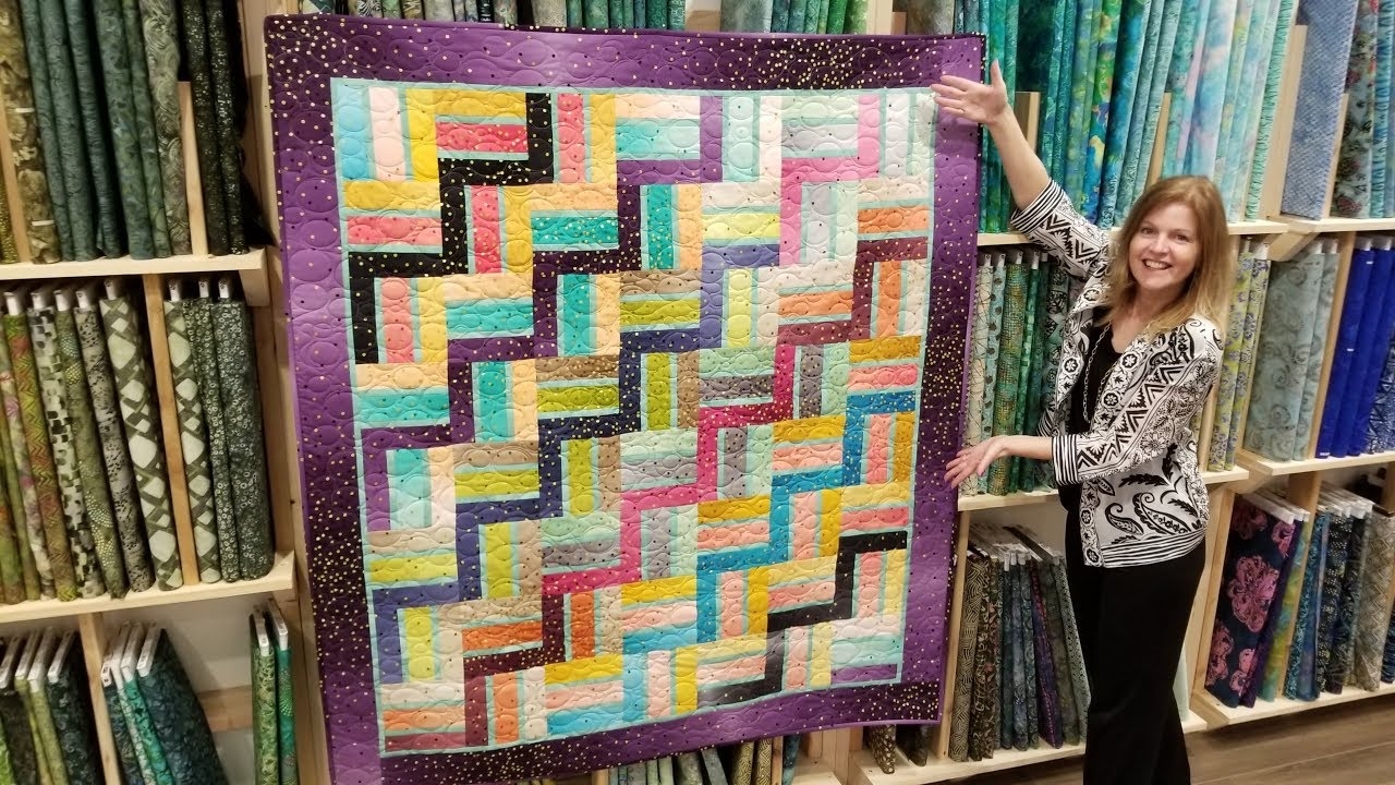FREE Pattern Donna s Modern Rail Fence From A Jelly Roll Quilt YouTube