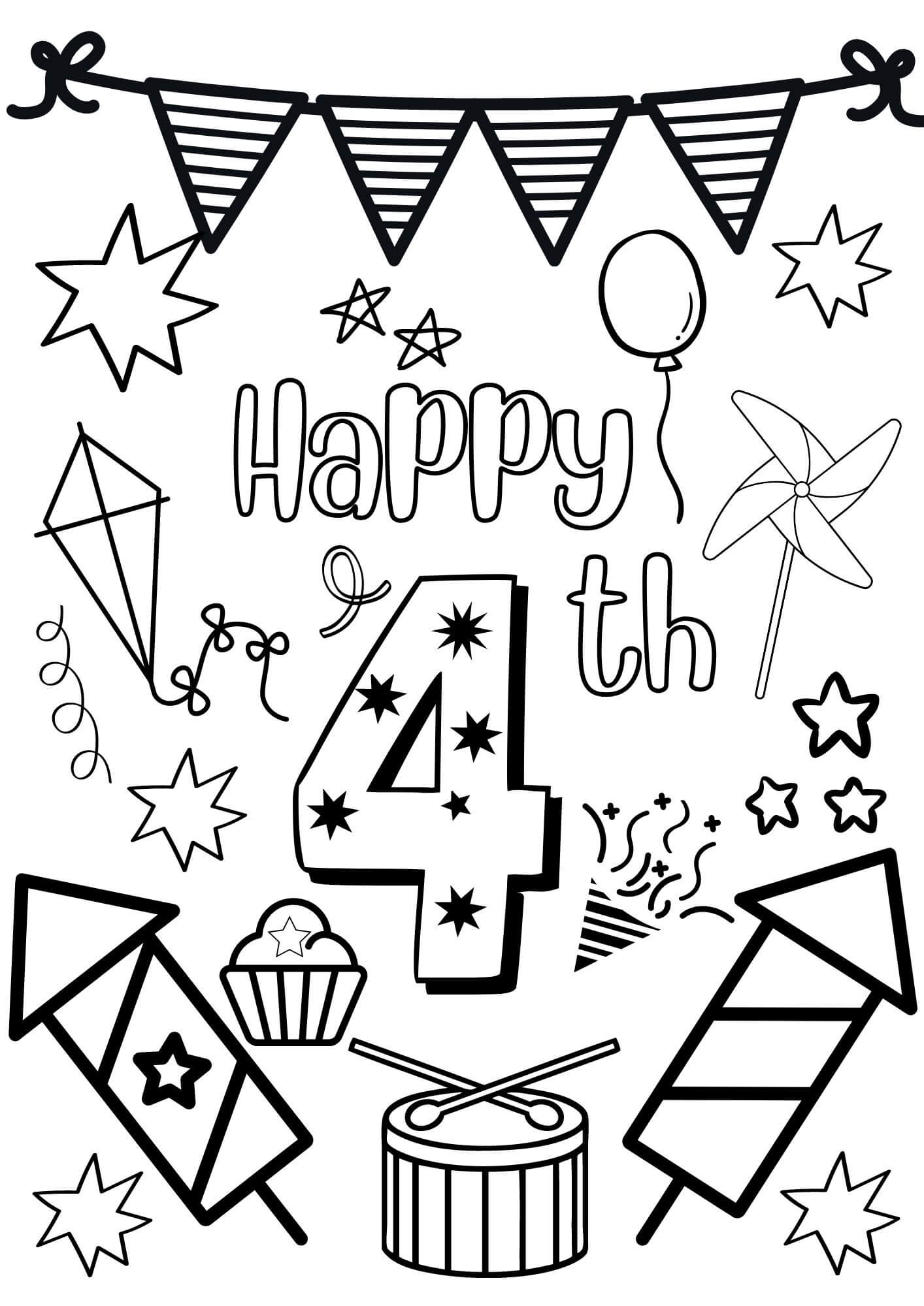 Free PRINTABLE 4th Of July Coloring Pages