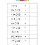 Free Printable Adding And Subtracting Negative Numbers Worksheets