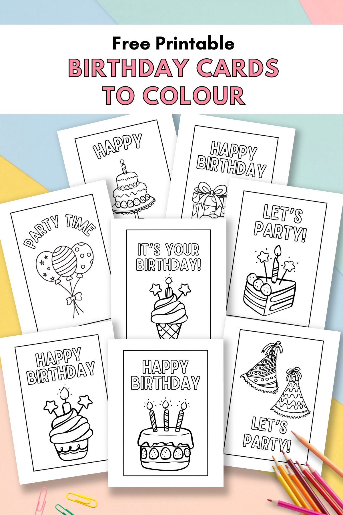 color birthday cards printable color birthday cards printable