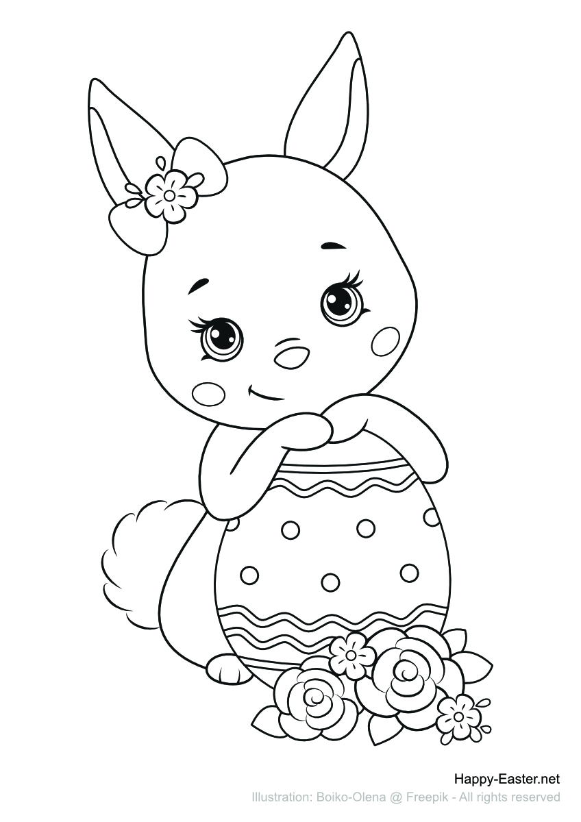 Free Printable Coloring Page Cute Bunny Holding An Easter Egg Free Printable Coloring Page Cute Bunny Holding An Easter Egg