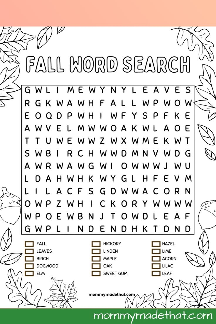 Free Printable Fall Word Search For Kids Easy Autumn Puzzle Kids Printables