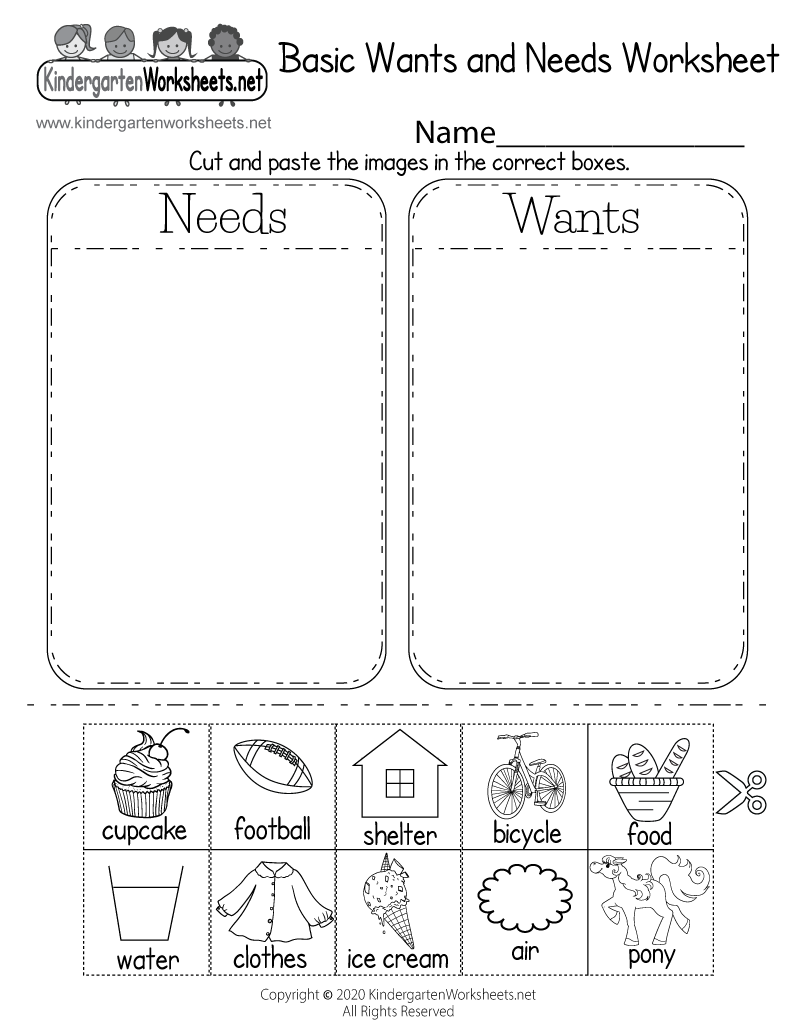 Free Printable Identifying Basic Wants And Needs Worksheet Free Printable Identifying Basic Wants And Needs Worksheet