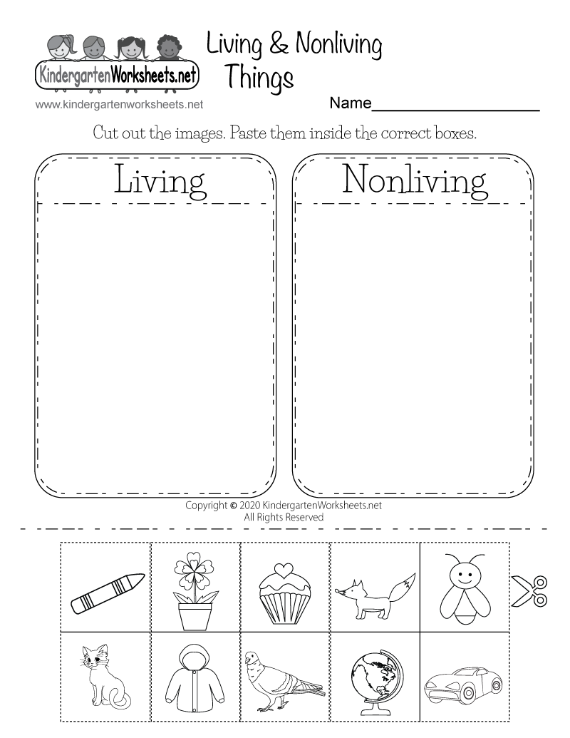 Free Printable Living And Nonliving Things Worksheet Free Printable Living And Nonliving Things Worksheet