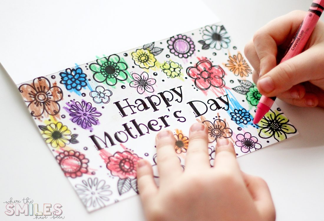 FREE Printable Mother s Day Card Coloring Page Cut Files Too 