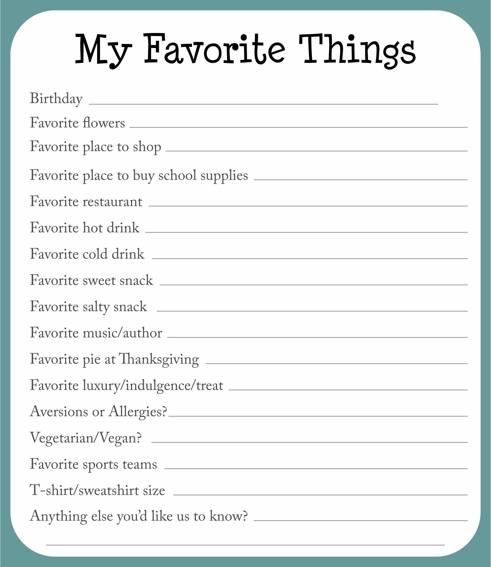 Free Printable My Favorite Things Worksheets For Students Worksheets Library Free Printable My Favorite Things Worksheets For Students Worksheets Library