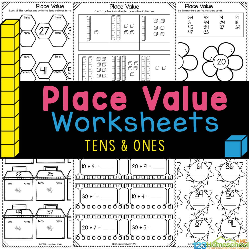  Free Printable Place Value Tens And Ones Worksheets For Kindergarten Math