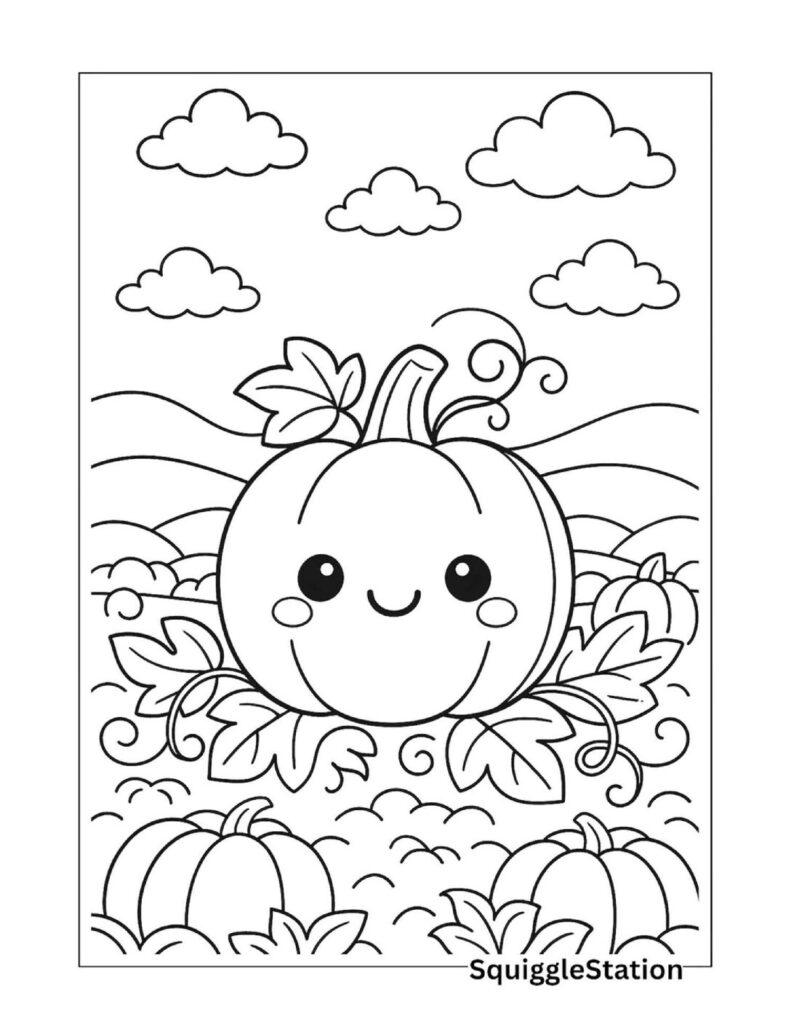 Free Printable Pumpkin Patch Coloring Page For Preschoolers Squigglestation