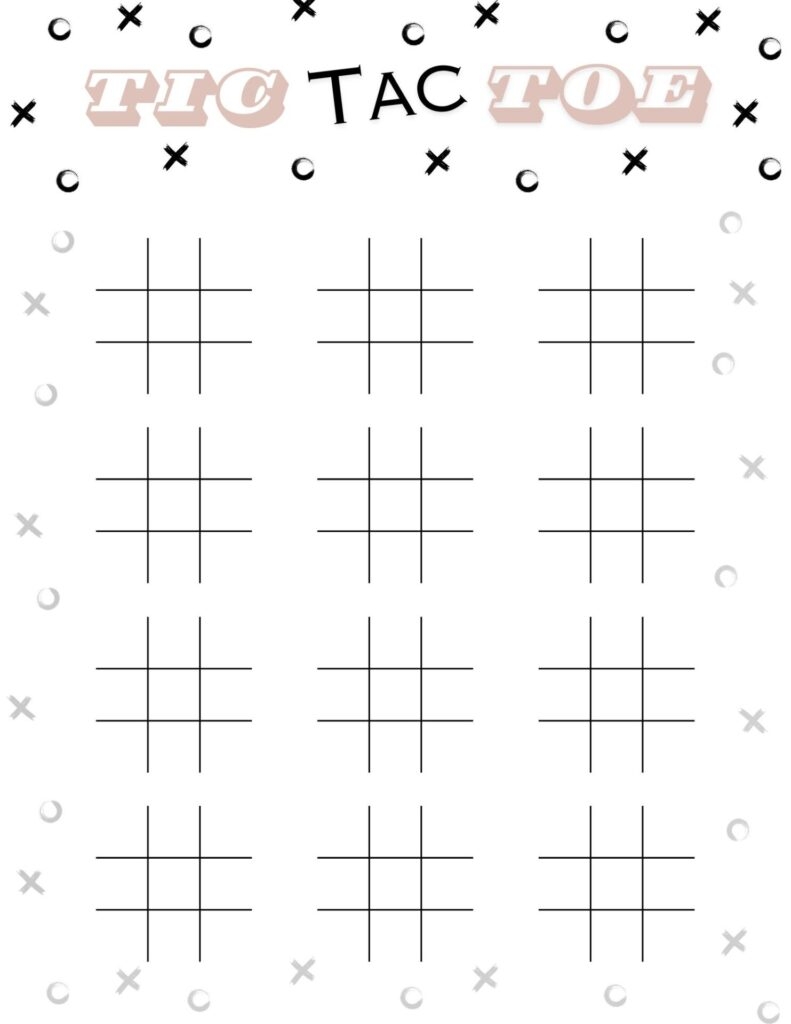 tic tac toe sheets