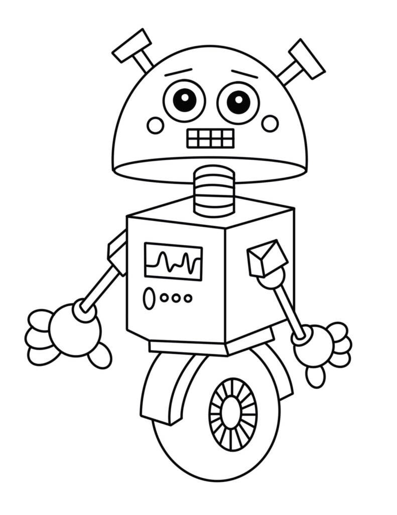 robot colouring in pages