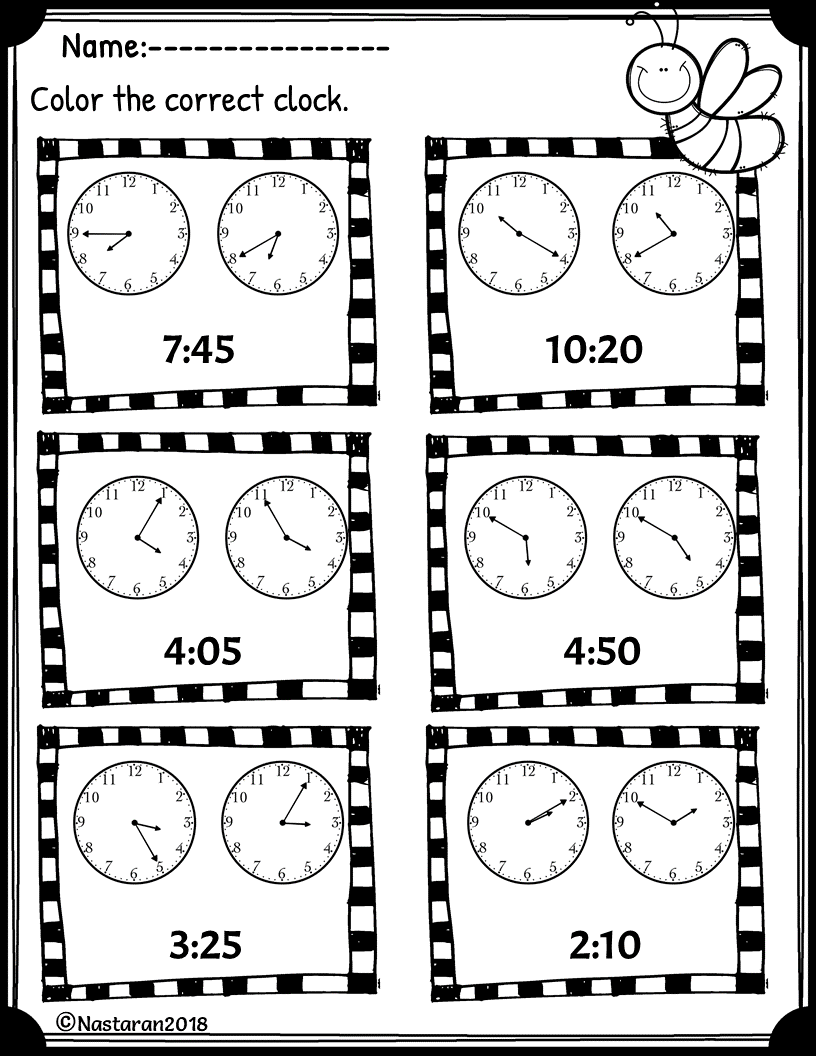 Free Telling Time Worksheet To Nearest 5 Minutes Free Telling Time Worksheet To Nearest 5 Minutes