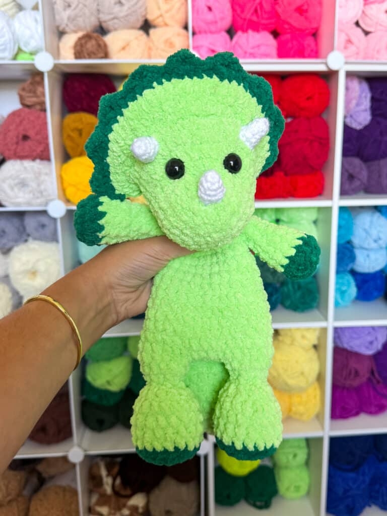 Free Triceratops Snuggler Crochet Pattern 