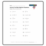 Free Two Step Equations Worksheets Mashup Math