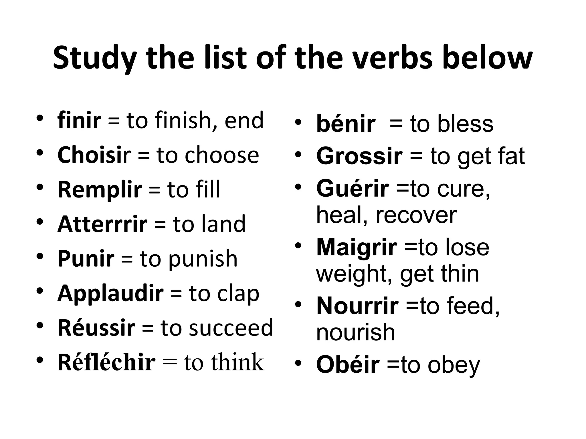 FRENCH REGULAR VERBS IN ER RE IR PRESENT TENSE PPT FRENCH REGULAR VERBS IN ER RE IR PRESENT TENSE PPT