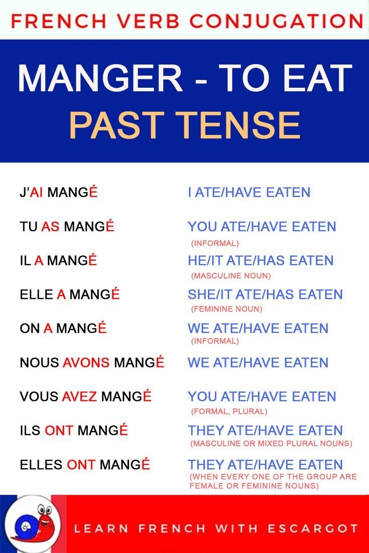 French Verb Conjugation Manger to Eat Past Tense Exercise French Verb Conjugation Manger to Eat Past Tense Exercise