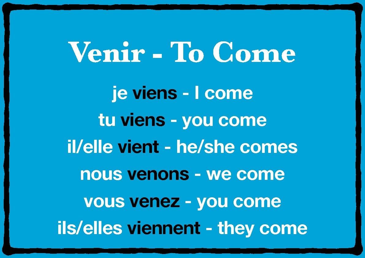 French Verb Poster Venir To Come By MrFitz TPT French Verb Poster Venir To Come By MrFitz TPT