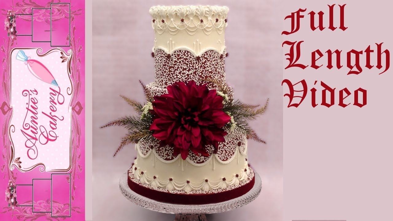 Full Length Cornelli Lace Wedding Cake Tutorial YouTube