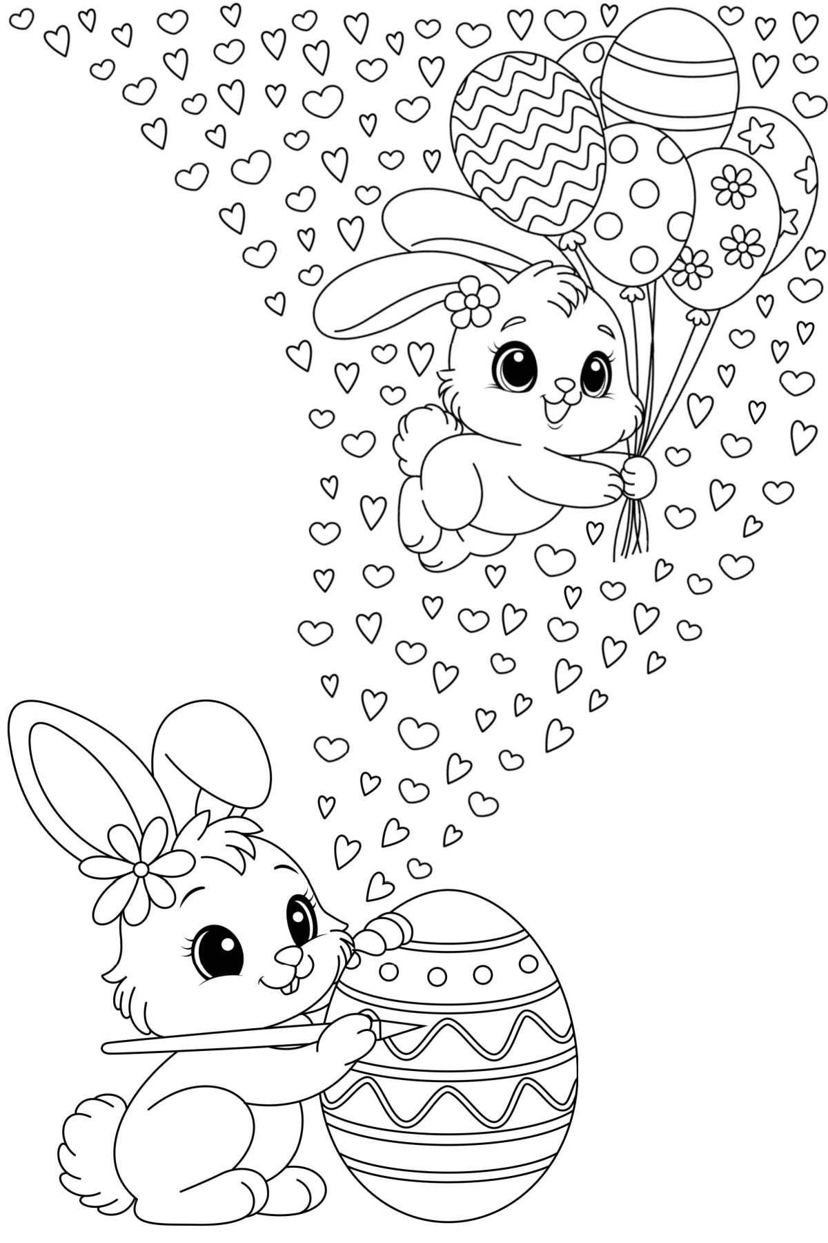 easter bunny coloring page printable