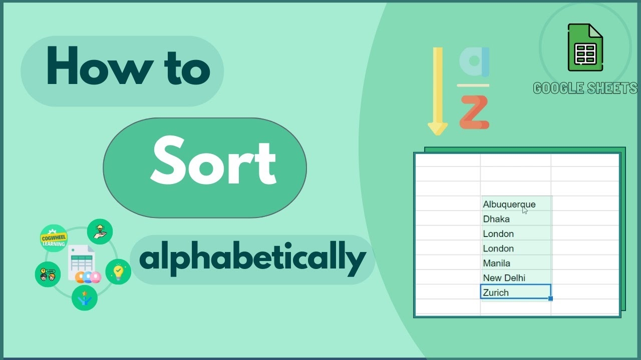 how to arrange alphabetically in google sheets